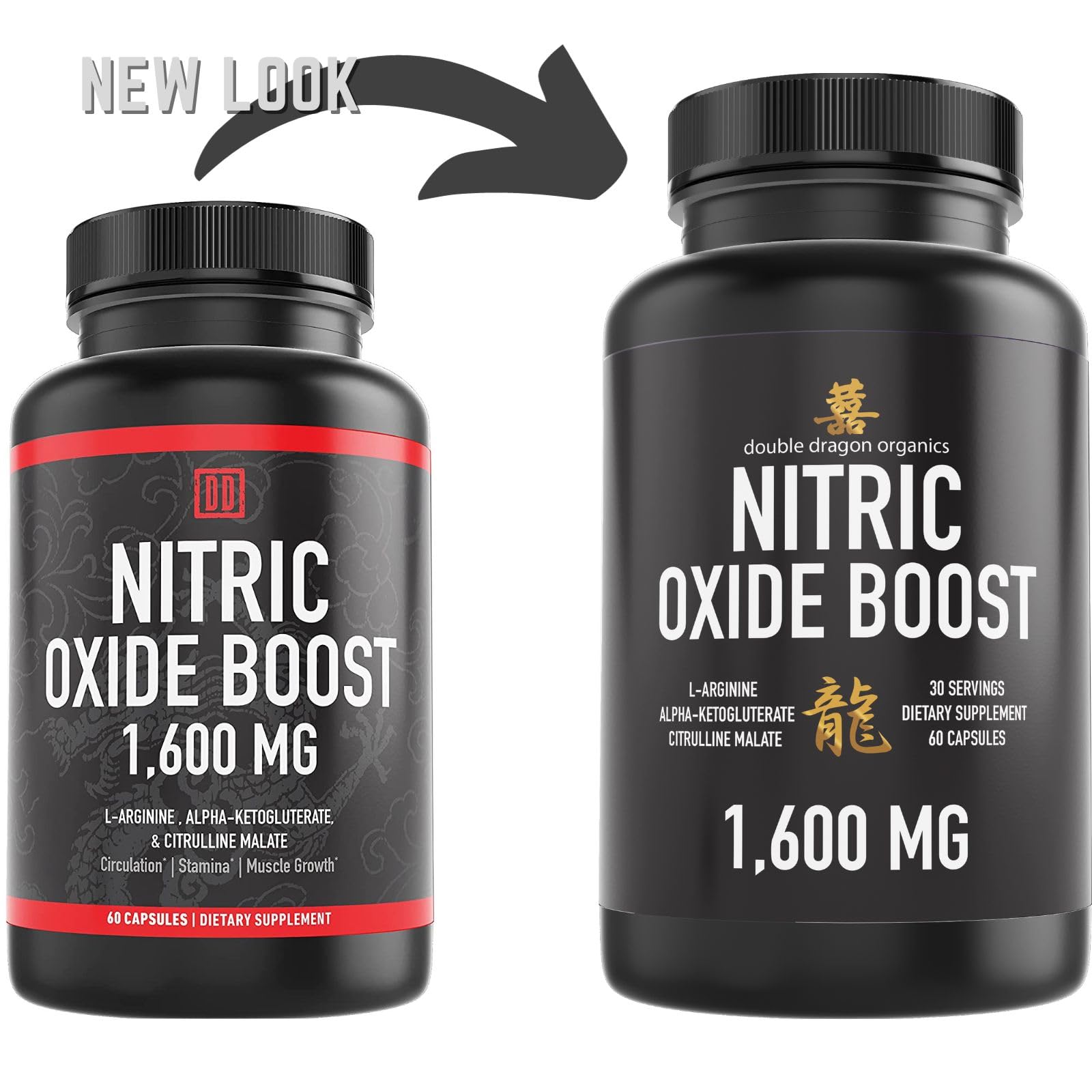 Double Dragon Organics vista lateral de la etiqueta con ingredientes y origen EUA visibles