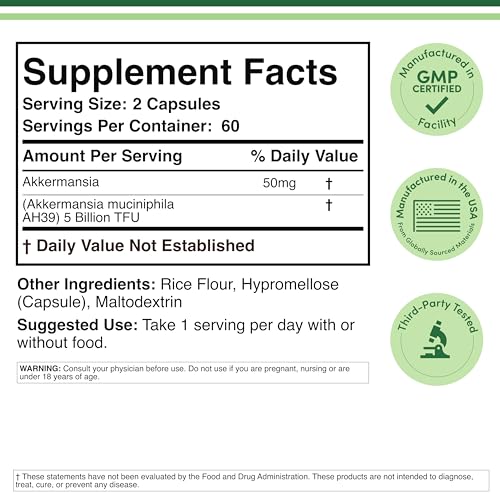 Double Wood Akkermansia botella: envase de 120 cápsulas para dos meses.