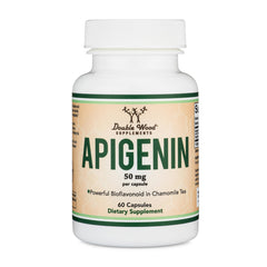 Double Wood apigenin vista frontal del envase con beneficio relajación