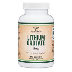 Double Wood etiqueta nutricional legible indicando 5 mg de litio elemental