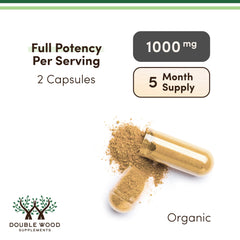 Etiqueta nutricional Double Wood destacando pruebas en EE. UU. y transparencia