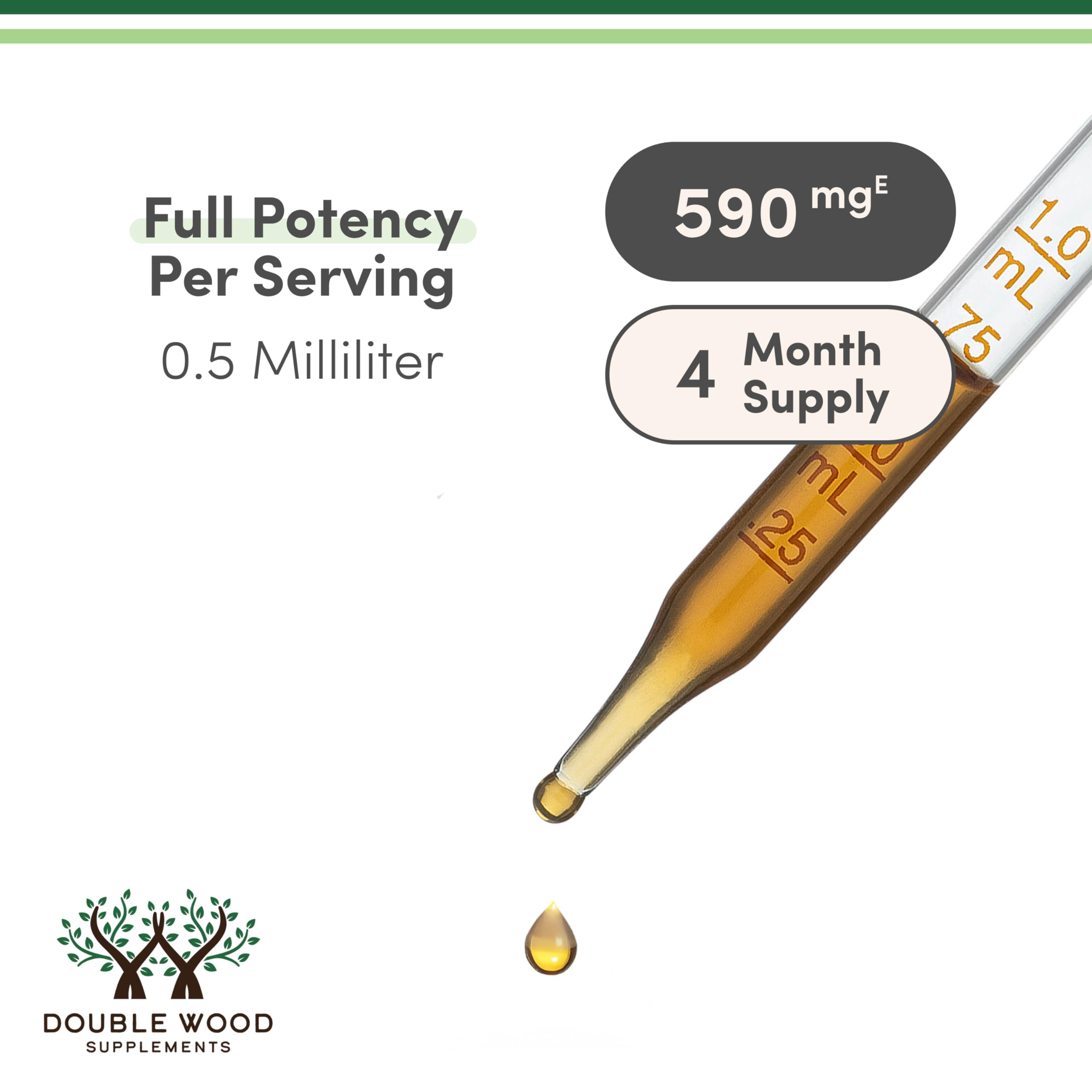 Double Wood etiqueta nutricional destacando concentración y pruebas