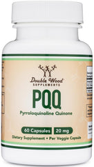 Double Wood PQQ frontal del envase mostrando etiqueta y beneficios