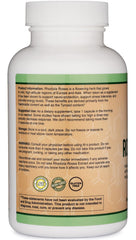 Double Wood Supplements primer plano de la etiqueta que revela 3% salidrósidos y calidad