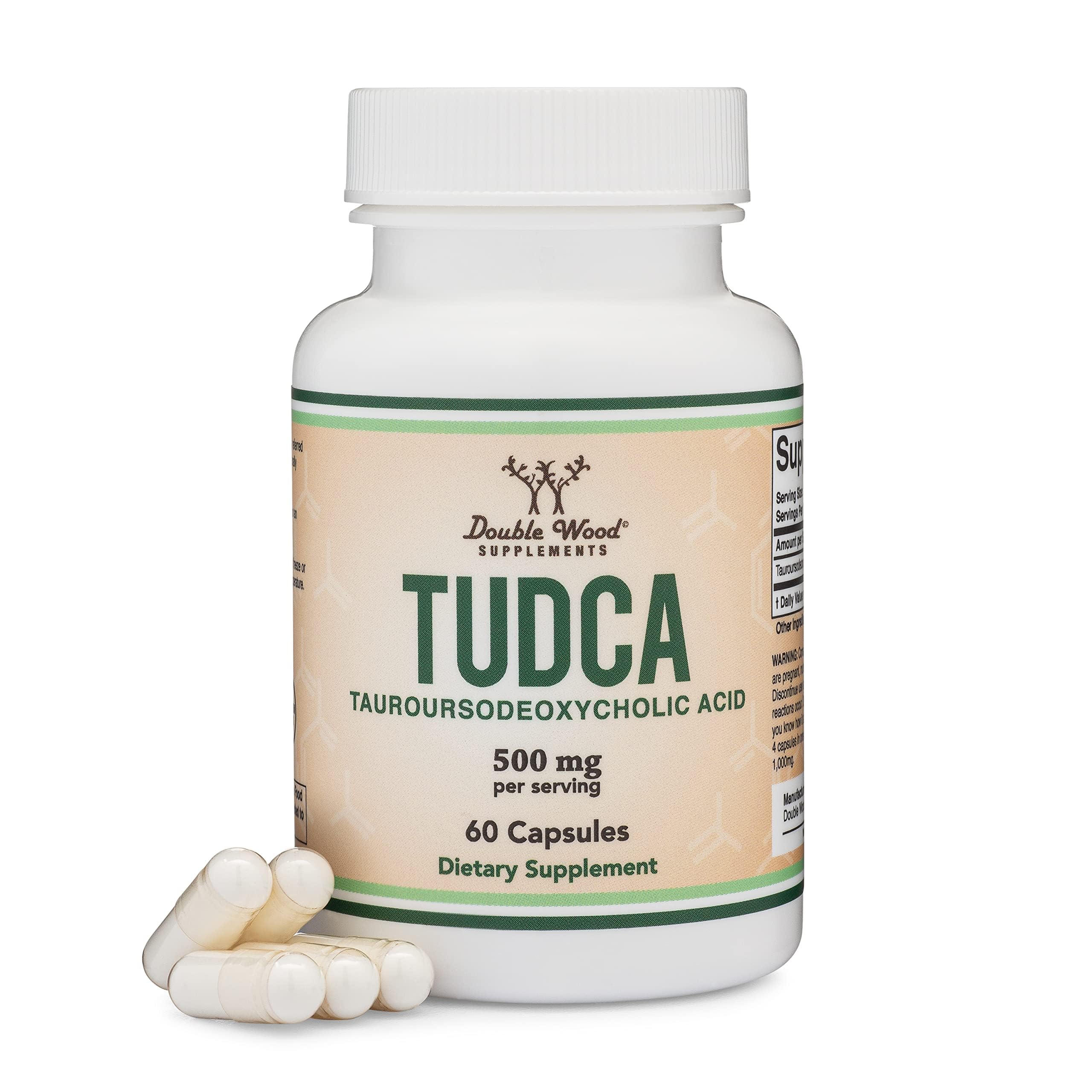 Double Wood TUDCA vista frontal del envase con claridad y confianza