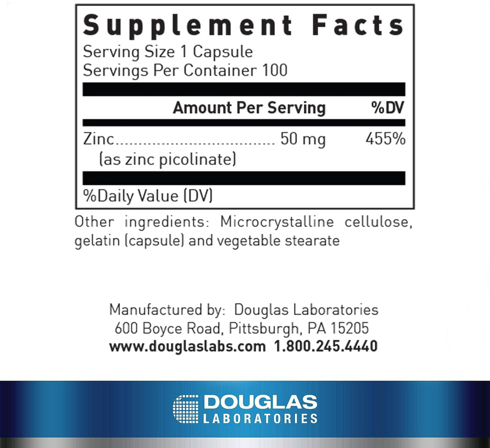 Douglas Laboratories cápsulas amontonadas que ilustran la forma y color fácil de tragar