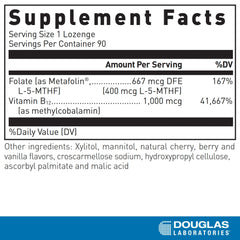 Douglas Laboratories etiqueta legible con información de ingredientes