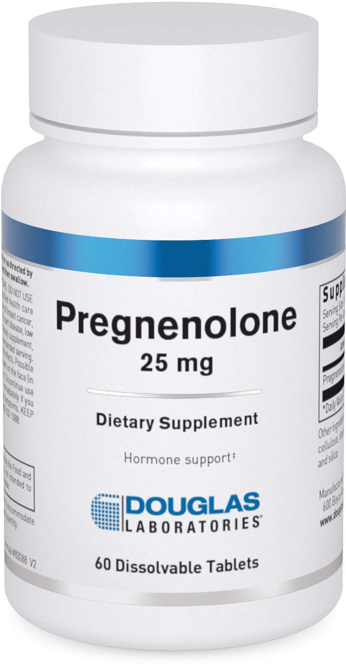 Douglas Laboratories envase frontal de Pregnenolone 25 mg mostrando la marca y el tamaño