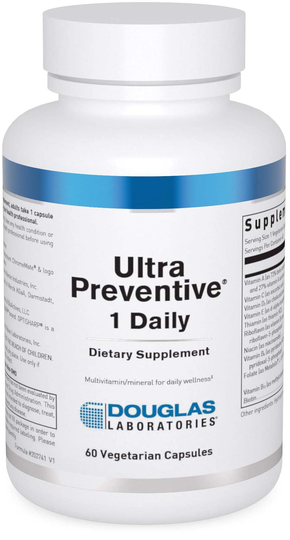 Douglas Laboratories frasco frontal mostrando el producto y beneficios diarios