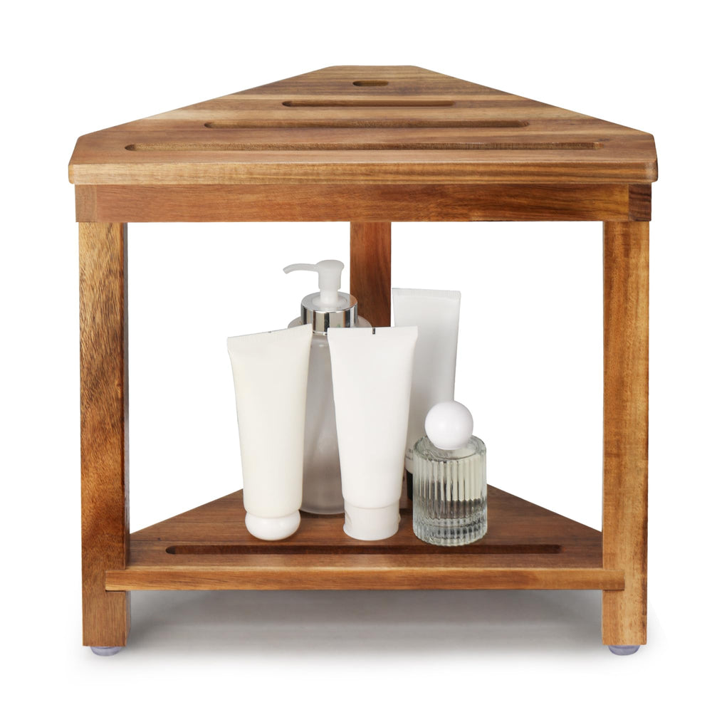 Dozesheep banqueta usada como soporte decorativo con planta para un baño acogedor
