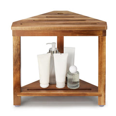 Dozesheep banqueta usada como soporte decorativo con planta para un baño acogedor