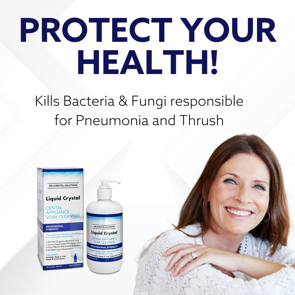 Dr. B retenedor sumergido en remojo mostrando acción del limpiador