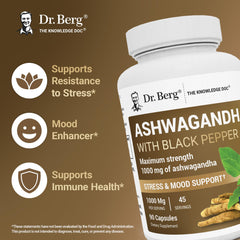 Polvo de raíz de ashwagandha Dr. Berg mostrando pureza y textura