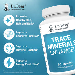 Dr. Berg primer plano de cápsulas para apreciar textura y pureza