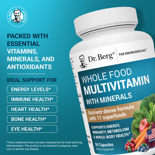 Dr. Berg Nutritionals etiqueta con lista de ingredientes y beneficios visibles