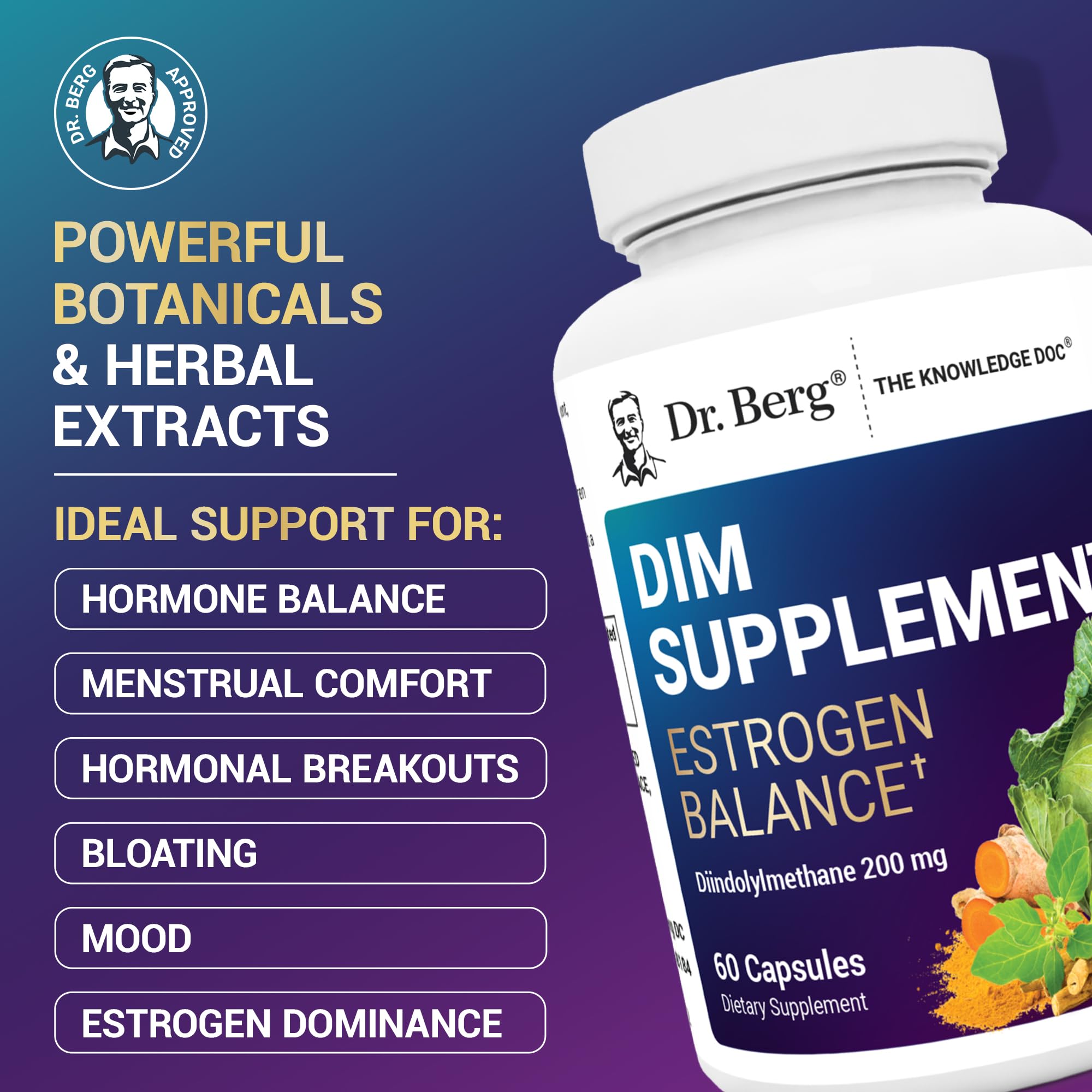 etiqueta nutricional de Dr. Berg DIM con información clara y confianza