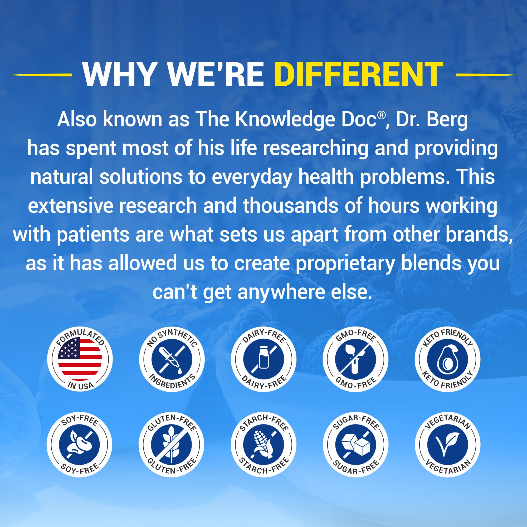 Dr. Berg ingredientes activos: magnesio glicinato, D3 y zinc visibles