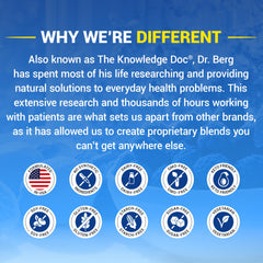 Dr. Berg ingredientes activos: magnesio glicinato, D3 y zinc visibles