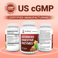 Dr. Berg ingredientes con vinagre de manzana representados para apoyo digestivo