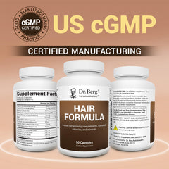 Dr. Berg ingredientes clave sobre fondo: biotina y saw palmetto beneficios