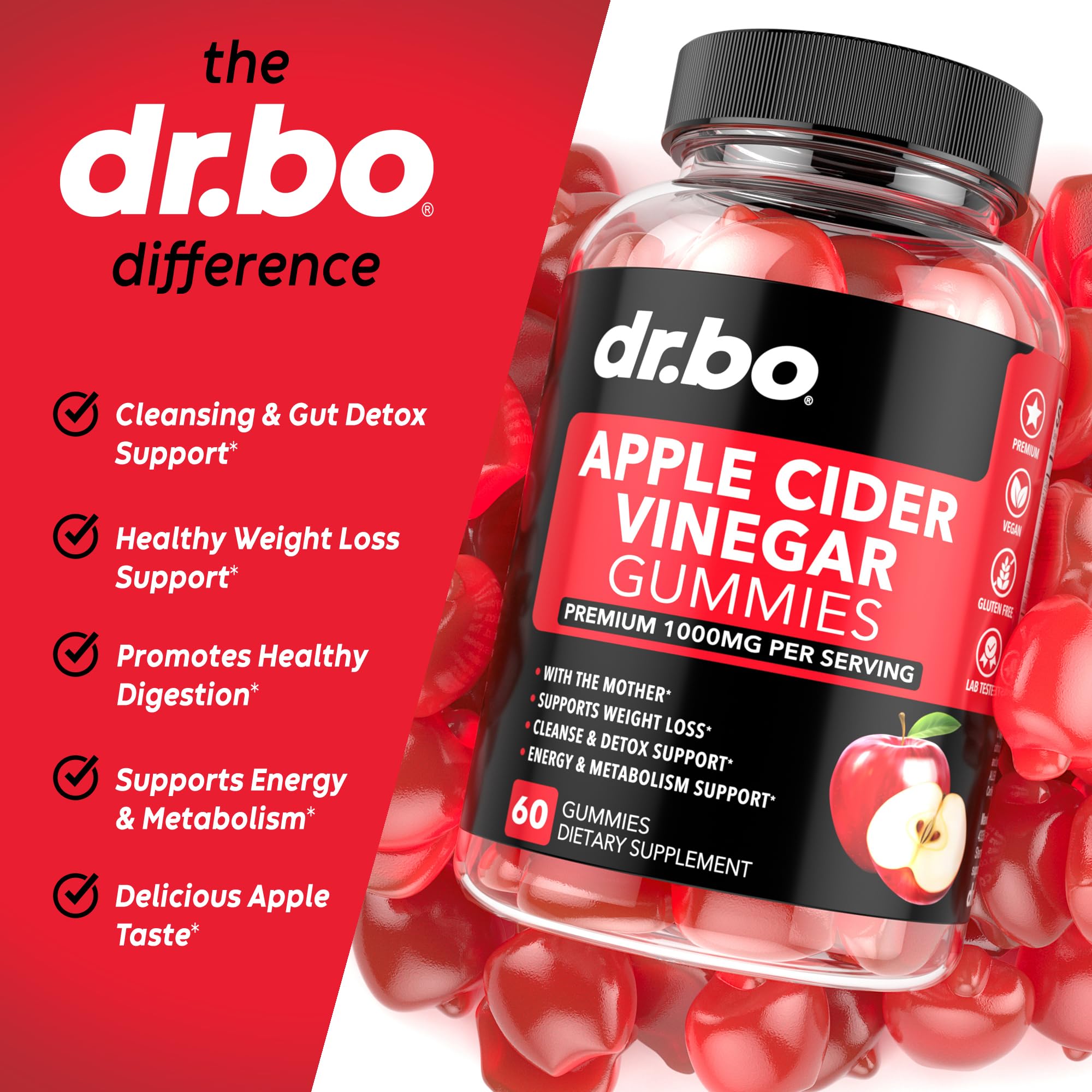 DR. BO etiqueta con ingredientes destaca ACV 1000mg y vitaminas B