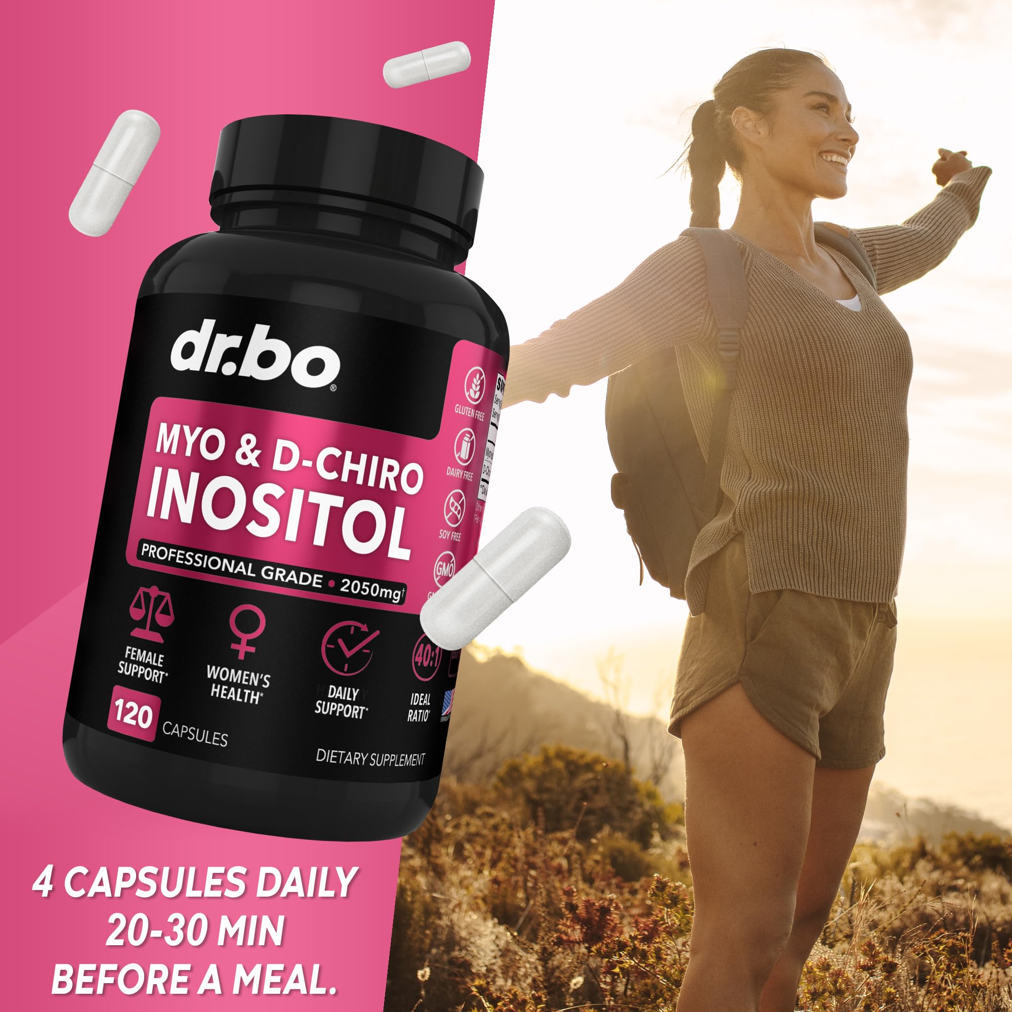 DR. BO detalle de vitamina B8 resaltando su presencia en la fórmula