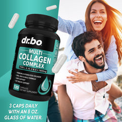 DR. BO huesos y tejido bovino ilustrando origen, beneficio: colágeno tipo múltiple