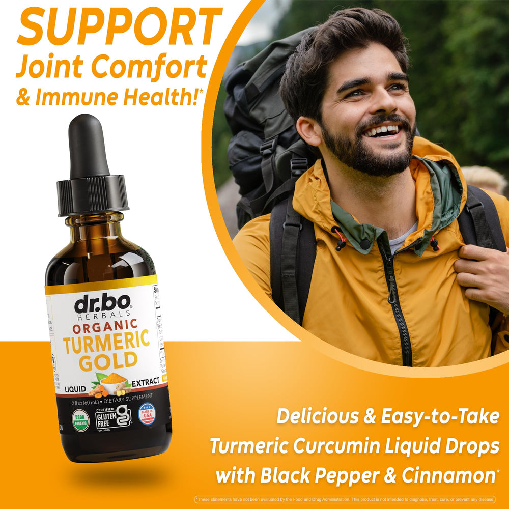 DR. BO textura del aceite dorado de cúrcuma destacando absorción rápida