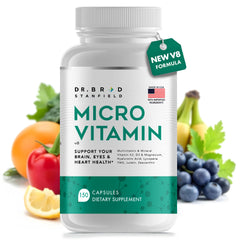 Dr Brad MicroVitamin frente del envase mostrando diseño y tamaño del producto