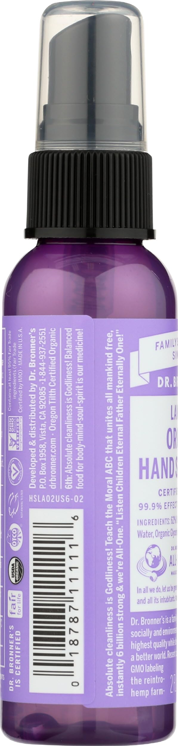 Dr. Bronner's botella hecha de plástico reciclado PCR destacada