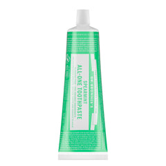 Dr. Bronner's frente del empaque mostrando 5 oz y spearmint para identificación clara