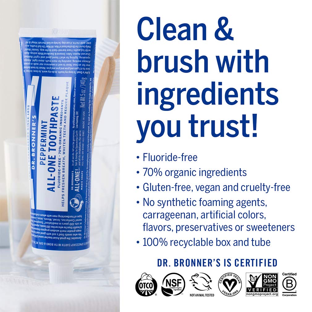 Dr. Bronner's pasta en cepillo lista para usar con frescor inmediato