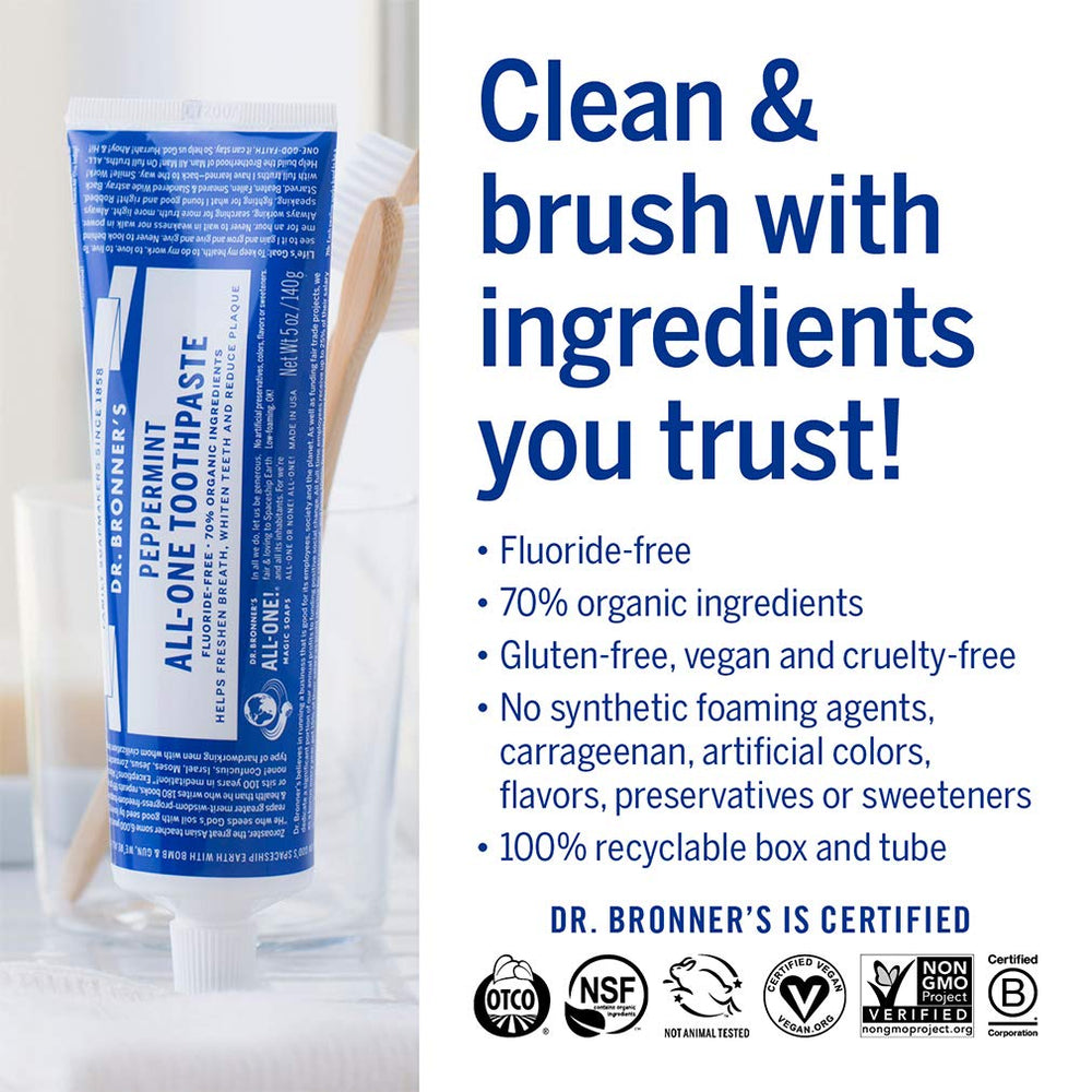 Dr. Bronner's pasta en cepillo lista para usar con frescor inmediato
