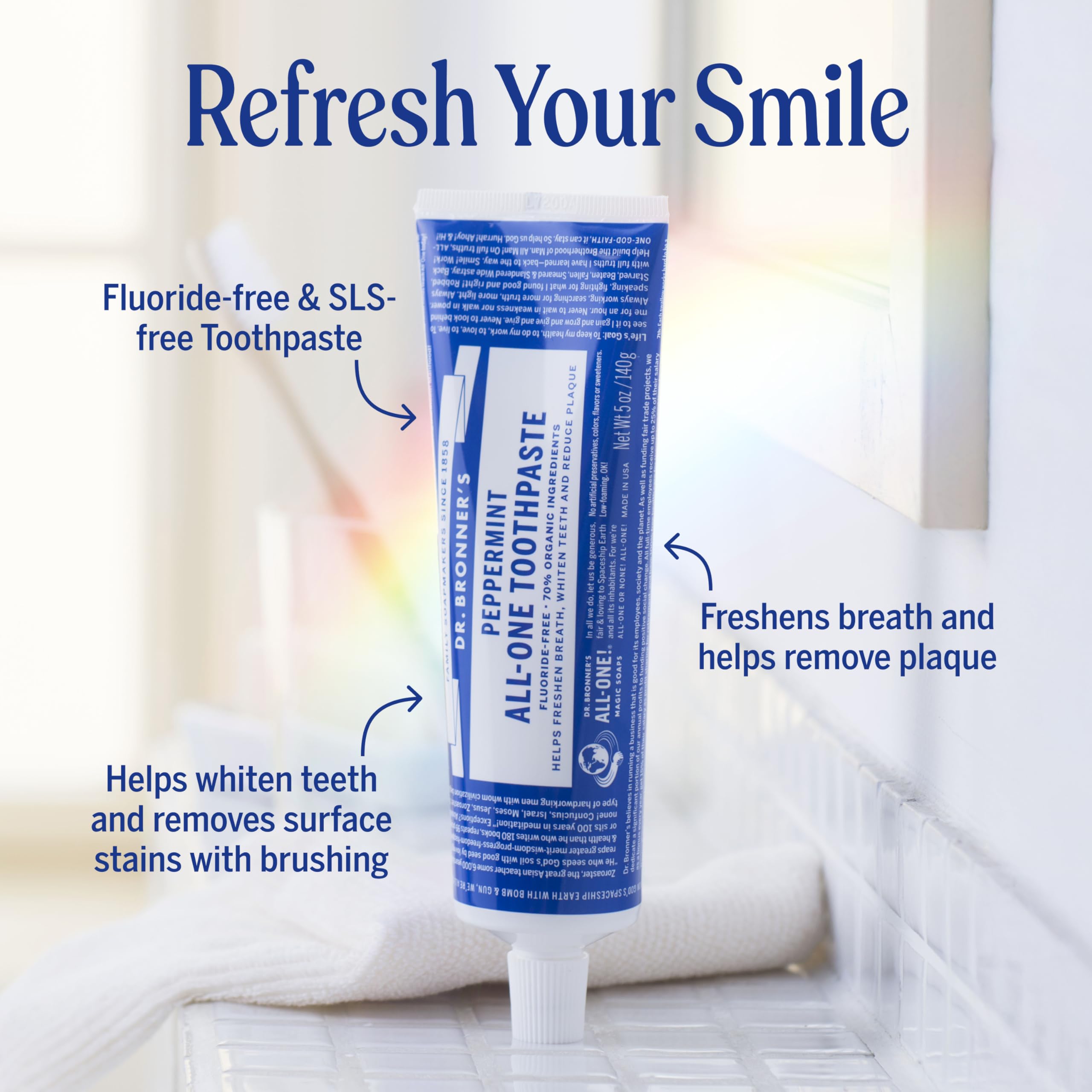 Dr. Bronner's textura de la pasta mostrando pulido suave