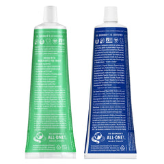 Dr. Bronner's textura de la pasta en el tubo, limpieza suave visible