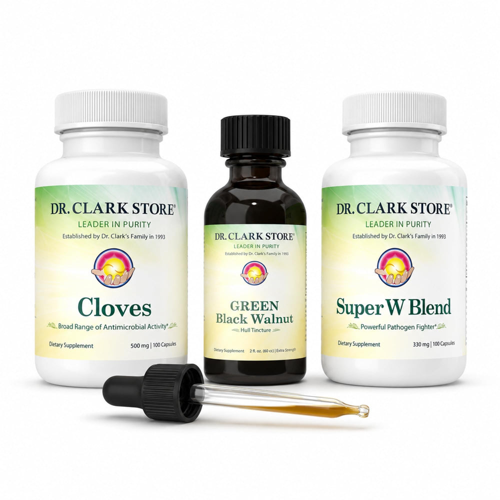 Dr Clark Store frente del empaque mostrando el kit completo y beneficios
