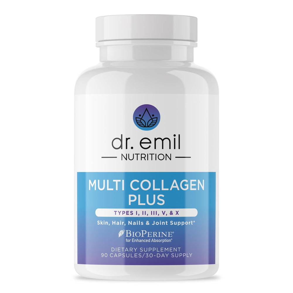 Dr. Emil Nutrition frasco frontal mostrando diseño y cantidad de cápsulas