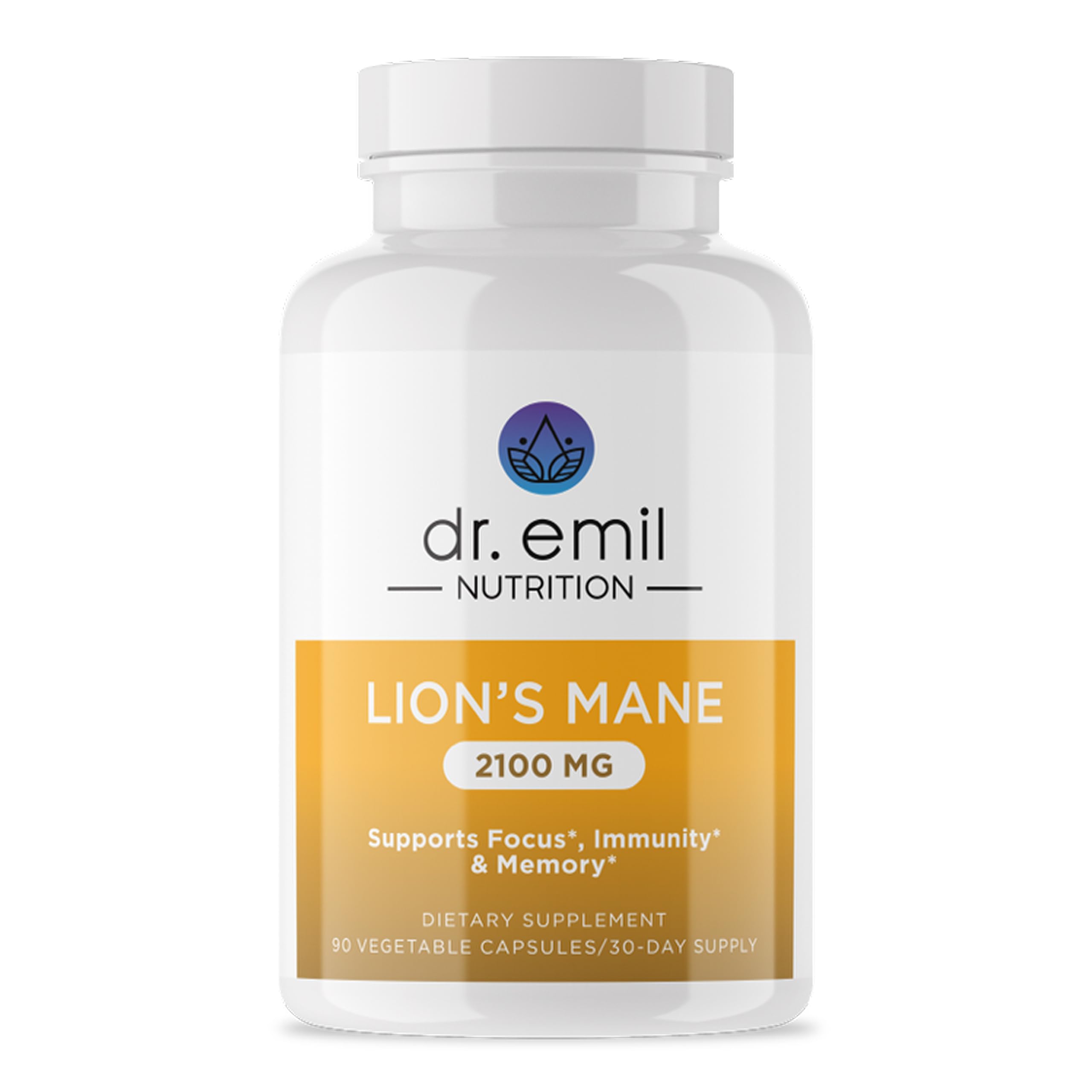 Dr. Emil Nutrition envase frontal mostrando diseño y dosificación, tranquilidad garantizada