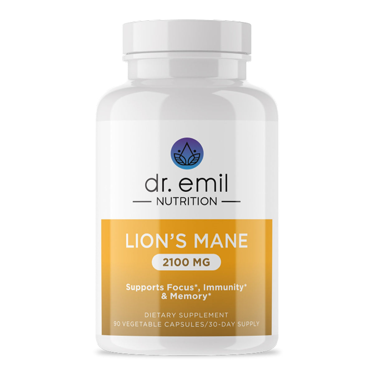 Dr. Emil Nutrition envase frontal mostrando diseño y dosificación, tranquilidad garantizada