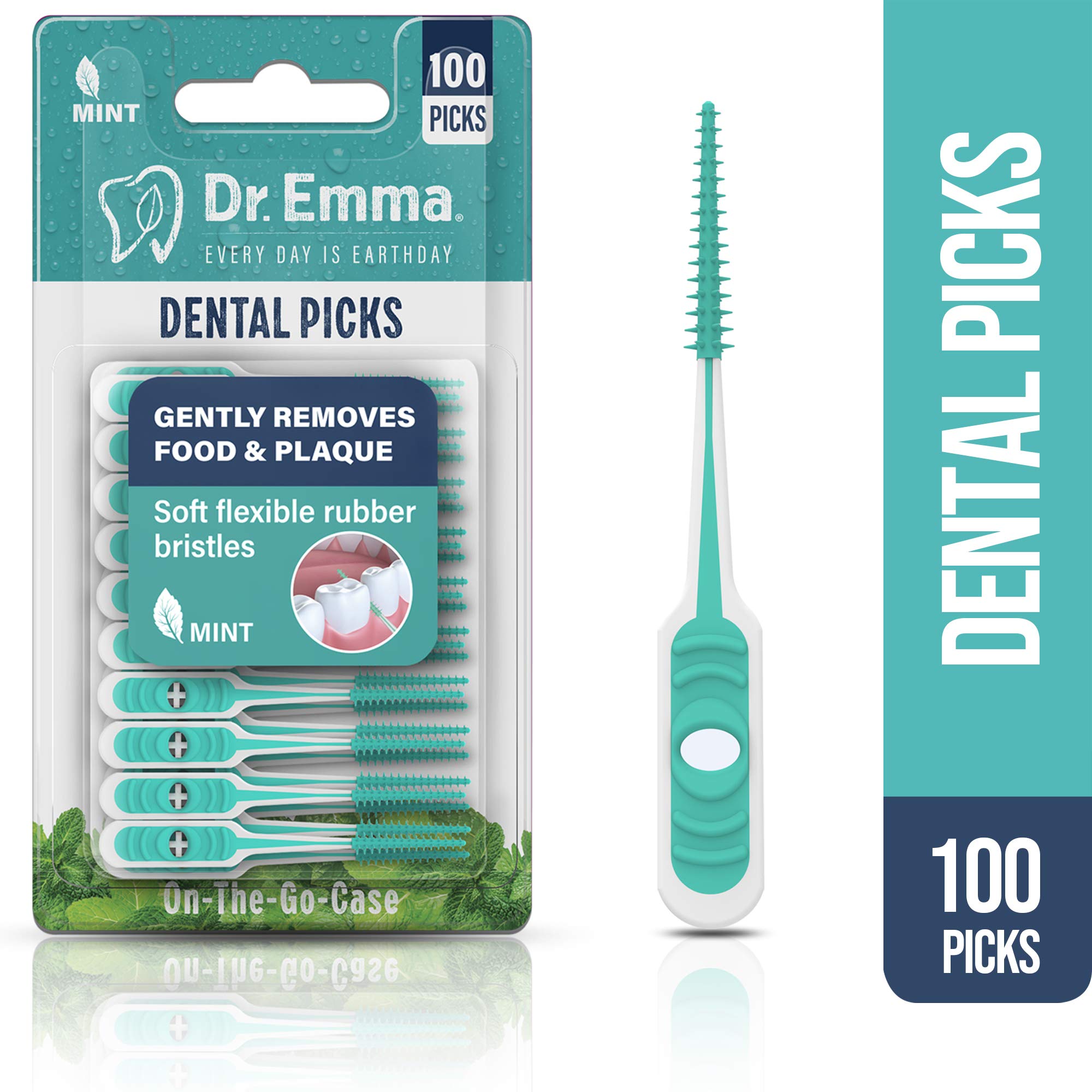 Dr. Emma primer plano de cerdas de goma suaves para limpieza interdental