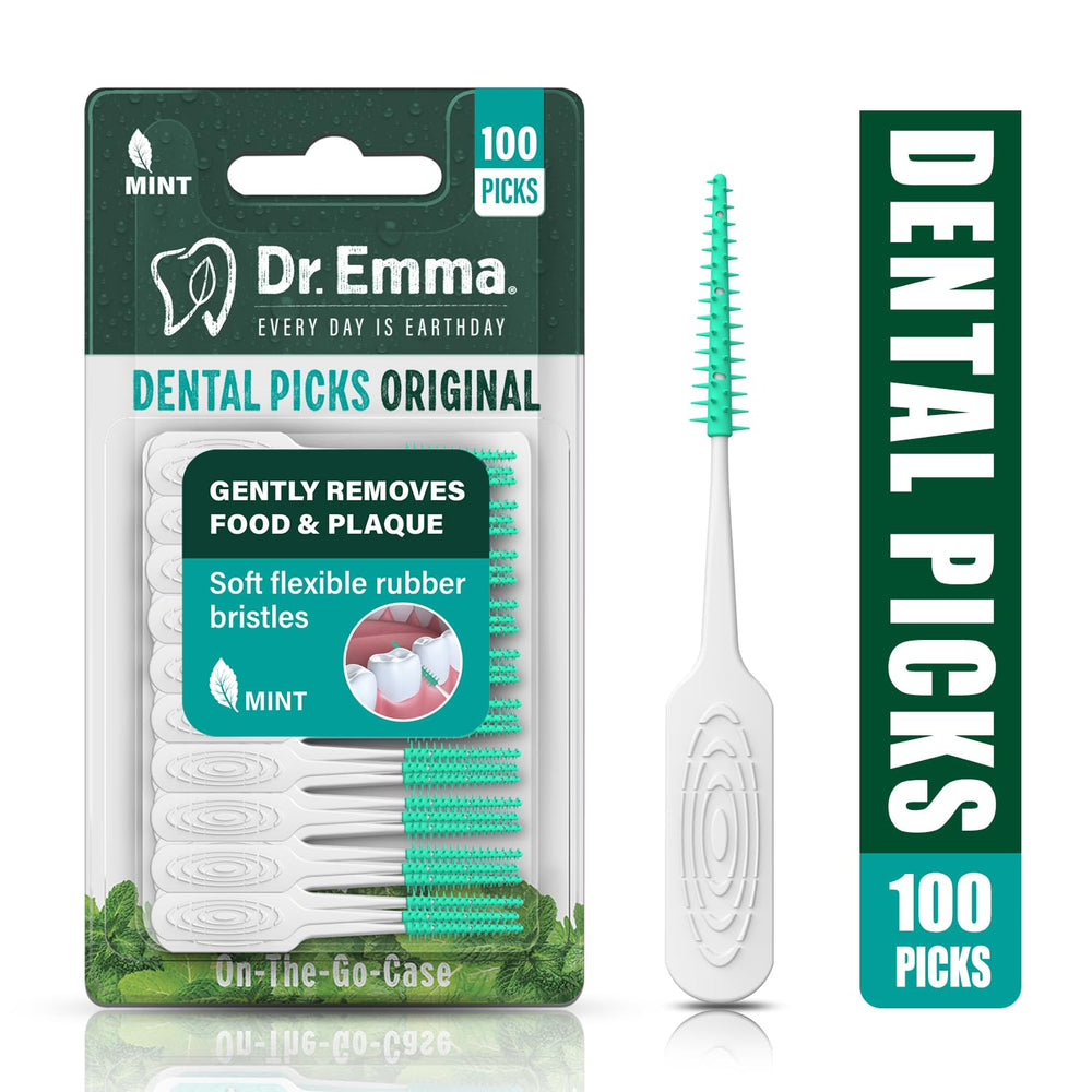 Dr. Emma primer plano de cerdas de goma suave para cuidar encías