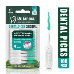 Dr. Emma primer plano de cerdas de goma suave para cuidar encías
