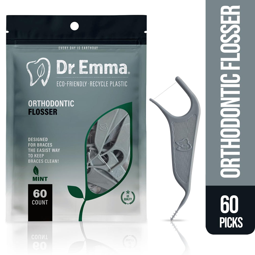 Dr. Emma close-up del hilo reforzado para limpieza entre brackets
