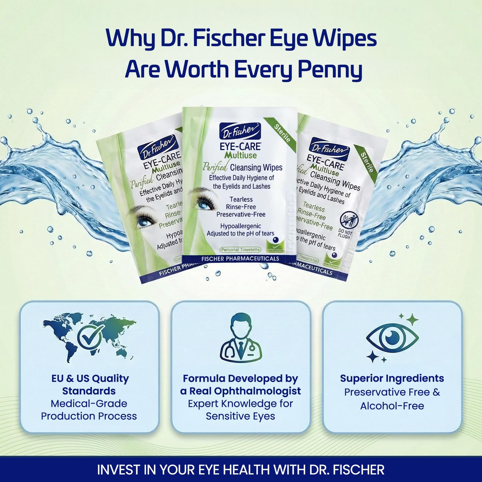 Dr. Fischer etiqueta con ingredientes y sin conservantes visibles
