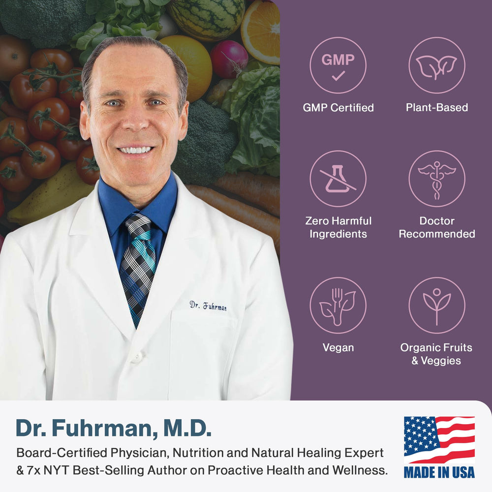 Dr. Fuhrman etiqueta de información nutricional y certificado de análisis