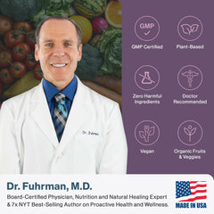 Dr. Fuhrman etiqueta de información nutricional y certificado de análisis