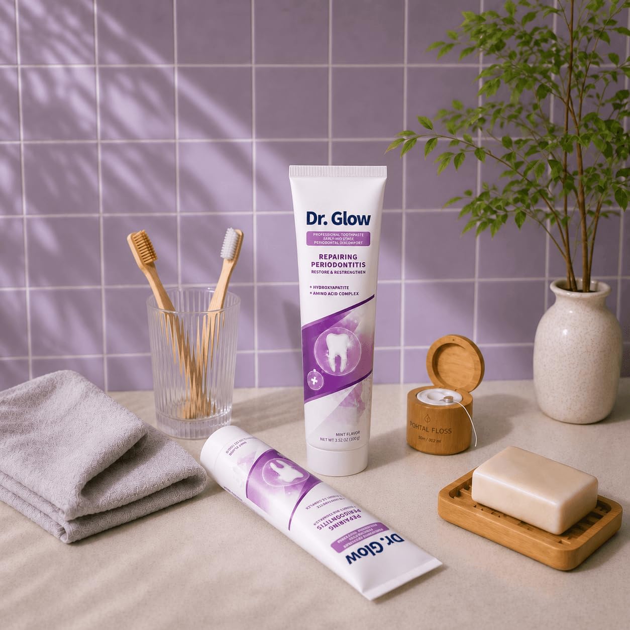 Dr. Glow ambientación baño transmitiendo confianza y frescura