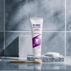 Dr. Glow comparativa hidroxiapatita destacando fortalecimiento dental