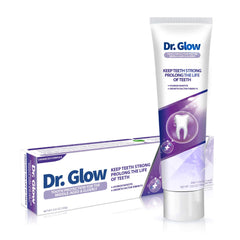 Dr. Glow frente del empaque mostrando el producto y sus beneficios