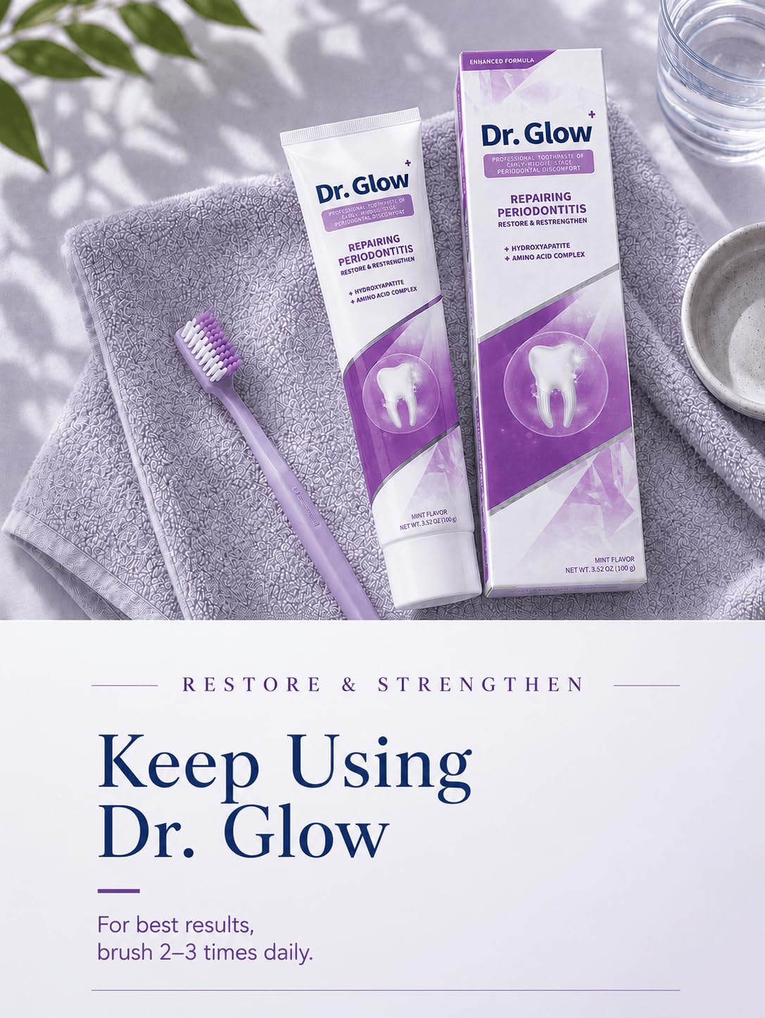 Dr. Glow packaging abierto mostrando contenido listo para uso diario